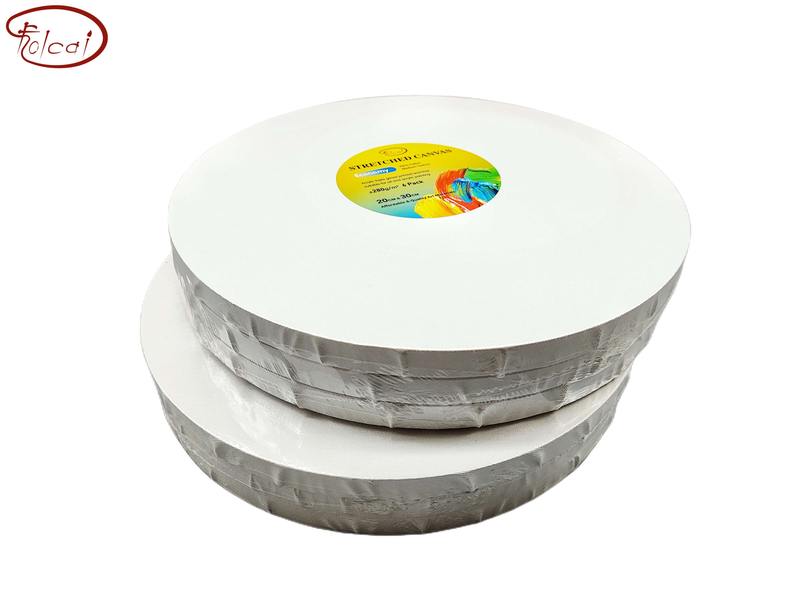 Value Pack 280gsm cotton Round stretched canvas 6 Pack