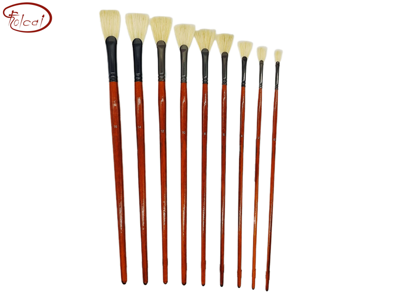 Fan Fishtail Chungking Hog Bristle Oil Paint Brushes