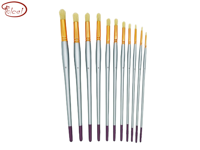 Round Short Chungking Hog Bristle Oil Paint Brushes