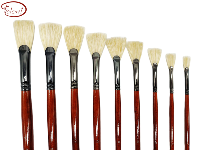 Fan Fishtail Chungking Hog Bristle Oil Paint Brushes