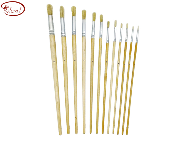 582 Round Hog Bristle Oil Paint Brushes