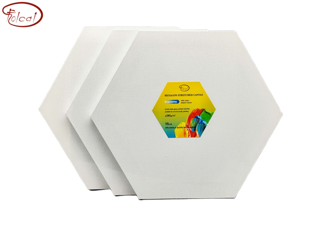 280gsm cotton Hexagon stretched canvas