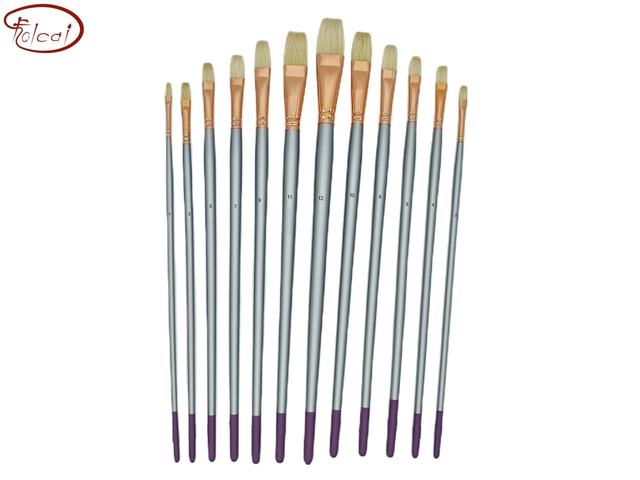 Flat Interlocked Chungking Hog Bristle Oil Paint Brushes