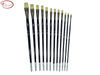 Flat Synthetic Hog Bristle Brush Set with Brass Ferrule and Long Handle