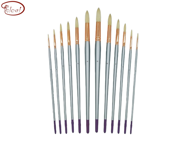 Round Interlocked Chungking Hog Bristle Oil Paint Brushes