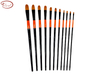 Filbert Brown Synthetic Brush Set with Black Aluminum Ferrule and Long Handle