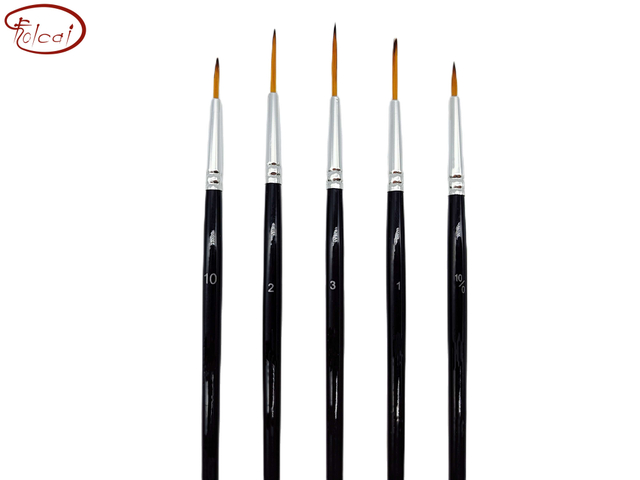 Liner Synthetic Brush Set with Aluminum Ferrule and Short Handle