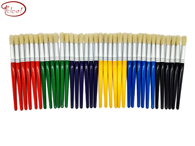 36pcs Round Hog Bristle Oil Paint Brushes Set