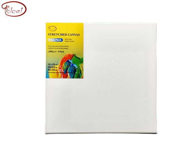 Value Pack 280gsm cotton stretched canvas 3 Pack