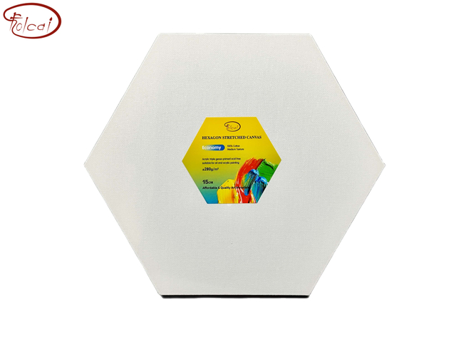 280gsm cotton Hexagon stretched canvas