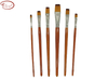 Flat Bicolor Premium Synthetic Brush Set with Nickel Plated Brass Ferrule and Short Handle