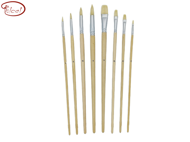 8 pcs Hog Bristle Oil Paint Brushes set