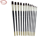 Flat Red Wine Synthetic Brush Set with Brass Ferrule and Long Handle