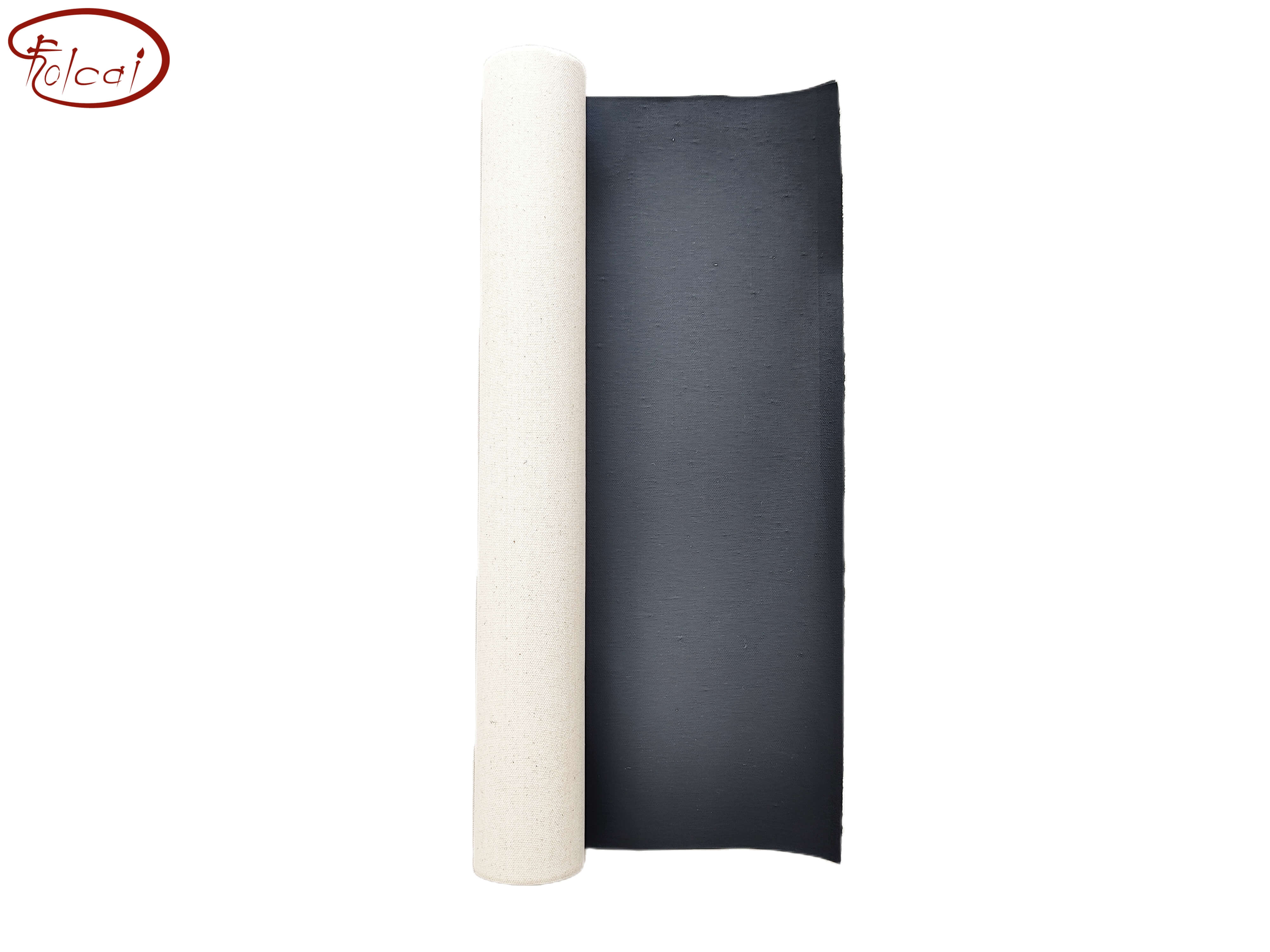 ±380g/m2 100% Natural Cotton Black Canvas Roll 