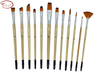 12 PCS Nylon Hair Brush Set with Aluminum Ferrule and Short Handle