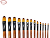 Filbert Bicolor Premium Synthetic Brush Set with Black Aluminum Ferrule and Short Handle
