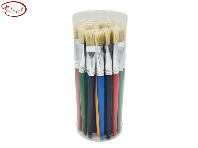 36pcs Flat Hog Bristle Oil Paint Brushes Set