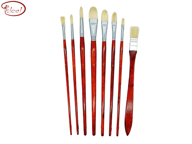 8 pcs Chungking Hog Bristle Oil Paint Brushes set