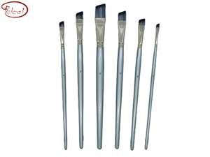 Angular Bicolor Premium Synthetic Brush Set with Nickel Plated Brass Ferrule and Short Handle