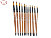 Round Bicolor Premium Synthetic Brush Set with Black Aluminum Ferrule and Short Handle