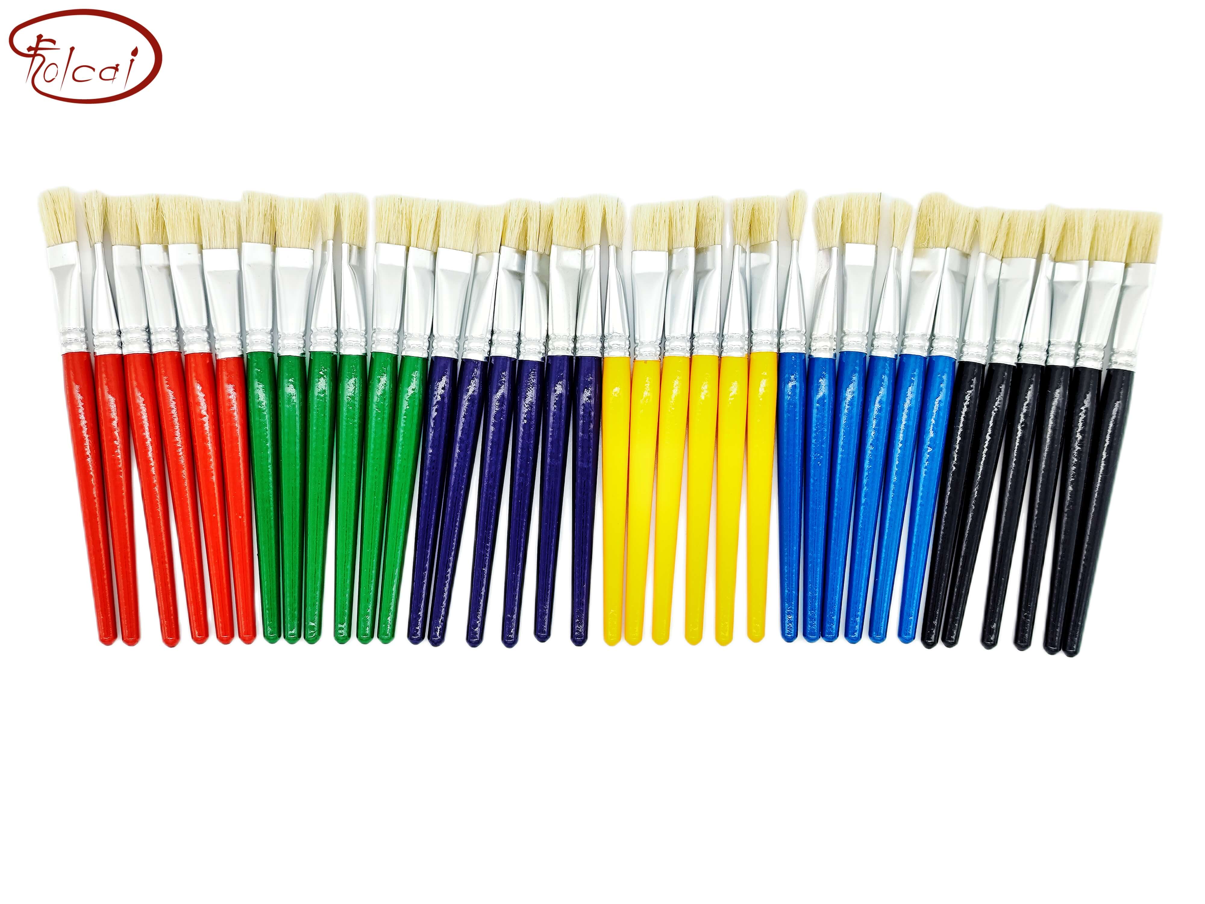 36pcs Flat Hog Bristle Oil Paint Brushes Set
