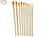 10pcs Golden Nylon Hair Brush Set with Aluminum Ferrule and Long Handle