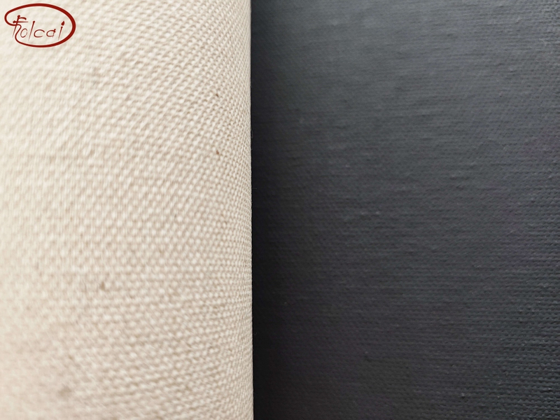 ±380g/m2 100% Natural Cotton Black Canvas Roll 