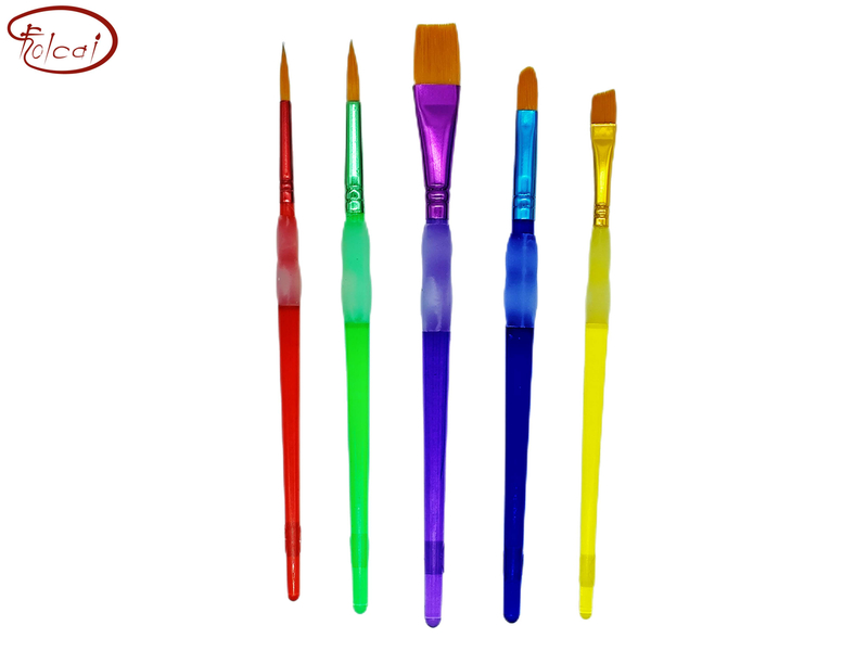 5pcs Golden Nylon Hair Kids' Brush Set 